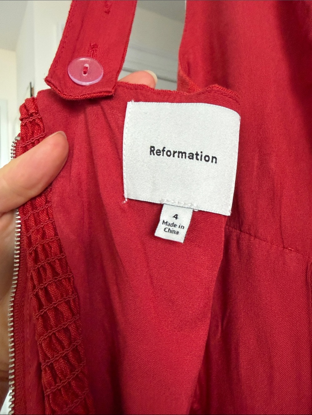 Reformation Balia Linen Dress Red - Size 4 - Picture 14 of 14